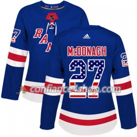 Adidas Maillot de Hockey New York Rangers Ryan McDonagh 27 2017-2018 Bleu USA Flag Fashion Authentic - Femme